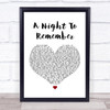 Shalamar A Night To Remember White Heart Song Lyric Quote Print