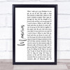 Shawn Mendes Memories White Script Song Lyric Quote Print