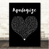 OneRepublic Apologize Black Heart Song Lyric Print