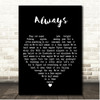 Patsy Cline Always Black Heart Song Lyric Print