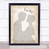 Sixpence None The Richer Kiss Me Man Lady Bride Groom Wedding Song Lyric Print