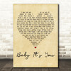 Smokie Baby It's You Vintage Heart Song Lyric Quote Print