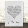 Squeeze If It's Love Grey Heart Song Lyric Quote Print