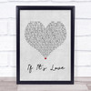 Squeeze If It's Love Grey Heart Song Lyric Quote Print