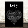 Dave Rawlings Machine Ruby Black Heart Song Lyric Print