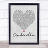 Steven Curtis Chapman Cinderella Grey Heart Song Lyric Quote Print