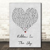 Stevie Wonder Ribbon In The Sky Grey Heart Song Lyric Quote Print