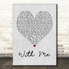 Sum 41 With Me Grey Heart Song Lyric Quote Print