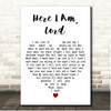 John Michael Talbot Here I Am, Lord White Heart Song Lyric Print