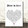 Journey Stone In Love White Heart Song Lyric Print