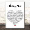 Kehlani Thank You White Heart Song Lyric Print
