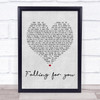 The 1975 Fallingforyou Grey Heart Song Lyric Quote Print