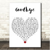 Kenny Rogers Goodbye White Heart Song Lyric Print