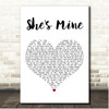 Kip Moore She's Mine White Heart Song Lyric Print