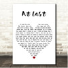 Aretha Franklin At Last White Heart Song Lyric Print