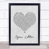 The Amity Affliction Open Letter Grey Heart Song Lyric Quote Print
