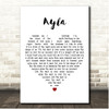 Maccabes Ayla White Heart Song Lyric Print