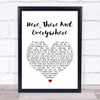 The Beatles Here, There And Everywhere White Heart Song Lyric Quote Print