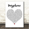 Maroon 5 Payphone White Heart Song Lyric Print