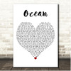 Martin Garrix Ocean White Heart Song Lyric Print