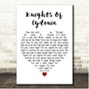 Muse Knights Of Cydonia White Heart Song Lyric Print