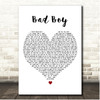 Queen Naija Bad Boy White Heart Song Lyric Print