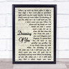 The Coral Dreaming Of You Vintage Script Song Lyric Quote Print