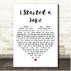 Bee Gees I Started a Joke White Heart Song Lyric Print