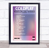 Coldplay - Concert Setlist Gig Poster Print Canvas Purple Pink - Croke Park Dublin Ireland - Sept 2nd 2024