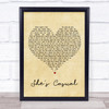 The Hunna She's Casual Vintage Heart Song Lyric Quote Print
