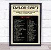 Taylor Swift - Concert Setlist Gig Poster Print Canvas Mustard Black - Wembley London England - Aug 20 2024