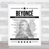 Beyonce - Concert Setlist Poster Print Canvas - Estadi Olímpic Lluís Companys, Barcelona, Spain - June 8th 2023