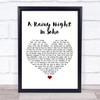 The Pogues A Rainy Night In Soho White Heart Song Lyric Quote Print