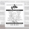 P!nk Concert Setlist Poster Print Canvas - Any Date, Gig, Venue