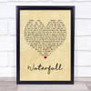 The Stone Roses Waterfall Vintage Heart Song Lyric Quote Print