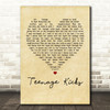 The Undertones Teenage Kicks Vintage Heart Song Lyric Quote Print