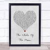 The Waterboys The Whole Of The Moon Grey Heart Song Lyric Quote Print