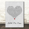 Thompson Twins Hold Me Now Grey Heart Song Lyric Quote Print
