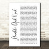 Tim McGraw Humble And Kind White Script Song Lyric Quote Print