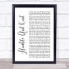 Tim McGraw Humble And Kind White Script Song Lyric Quote Print