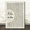 Tina Charles I Love to Love Vintage Script Song Lyric Quote Print