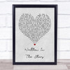 Tinie Tempah Written In The Stars Grey Heart Song Lyric Quote Print