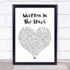 Tinie Tempah Written In The Stars White Heart Song Lyric Quote Print