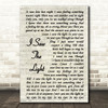 Todd Rundgren I Saw The Light Vintage Script Song Lyric Quote Print