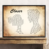 Travis Closer Man Lady Couple Song Lyric Quote Print