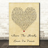 U2 Where The Streets Have No Name Vintage Heart Song Lyric Quote Print