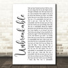 Westlife Unbreakable White Script Song Lyric Quote Print Westlife Unbreakable White Script Song Lyric Quote Print