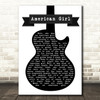 Tom Petty And The Heartbreakers American Girl Black & White Guitar Song Print
