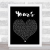 Russell Dickerson Yours Black Heart Song Lyric Quote Print