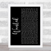 Hunter Hayes Wanted Black Script Song Lyric Quote Print